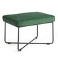 Green Footstool Footrest With Grey Metal Frame