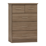 Nevada 3+2 Drawer Chest Grey Gloss/Light Oak Effect Veneer