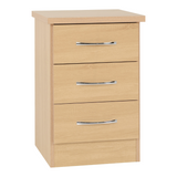 Nevada 3 Drawer Bedside in White Gloss