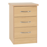 Nevada 3 Drawer Bedside in White Gloss