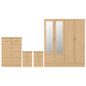 Nevada 3 Door 2 Drawer Mirrored Wardrobe Set