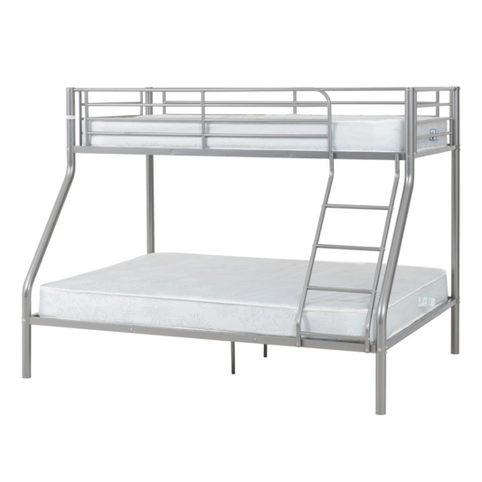 Tandi Triple Sleeper Sliver Metal Bunk Bed Double 4ft6 and Single 3ft