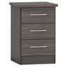 Nevada 3 Drawer Bedside in White Gloss