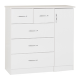 Nevada 5 Drawer 1 Door Low Wardrobe