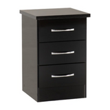 Nevada 3 Drawer Bedside in White Gloss