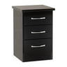 Nevada 3 Drawer Bedside in White Gloss