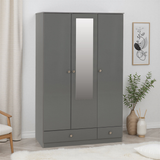 Denver 3 Door 2 Drawer Mirrored Wardrobe