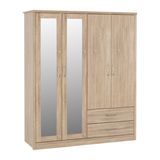Lisbon 4 Door Mirrored Wardrobe