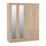 Lisbon 4 Door Mirrored Wardrobe