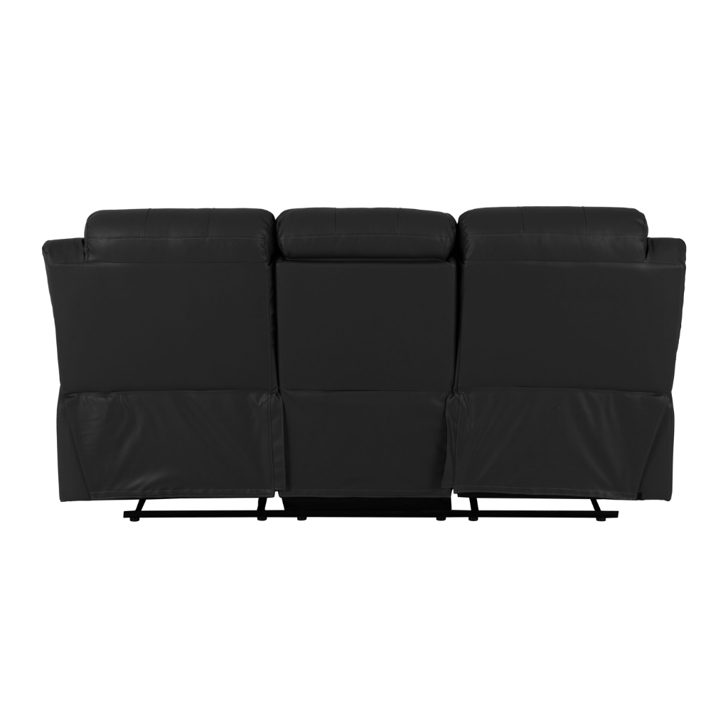 Roma 3+2 Recliner Sofa Suite Black Faux Leather