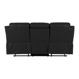 Roma 3+2 Recliner Sofa Suite Black Faux Leather