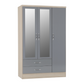 Nevada 3 Door 2 Drawer Mirrored Wardrobe