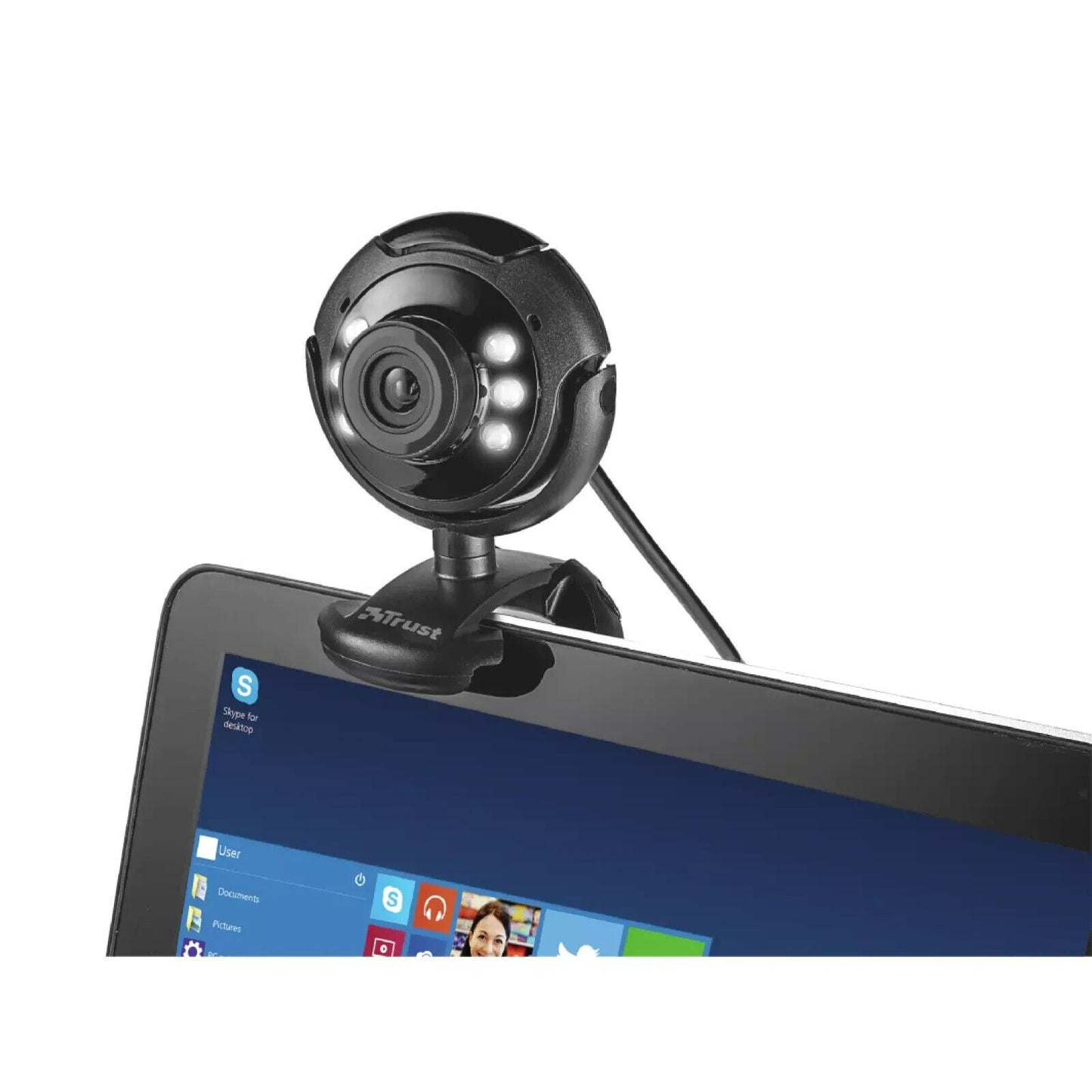 Webcam With LED Lights - Spotlight Pro Webcam Built In Microphone for PC