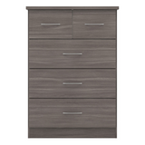 Nevada 3+2 Drawer Chest Grey Gloss/Light Oak Effect Veneer