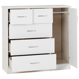 Nevada 5 Drawer 1 Door Low Wardrobe