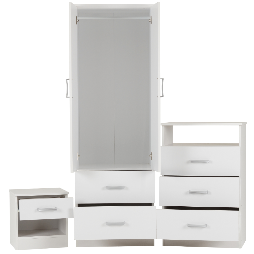 POLAR White 3 Piece Bedroom Set