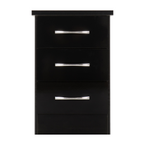 Nevada 3 Drawer Bedside in White Gloss