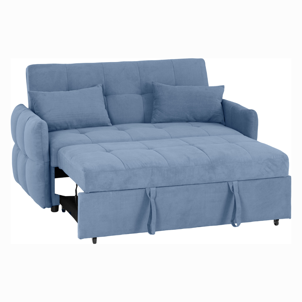 Chelsea Sofa Bed Silver Grey & Blue