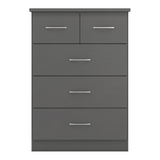 Nevada 3+2 Drawer Chest Grey Gloss/Light Oak Effect Veneer