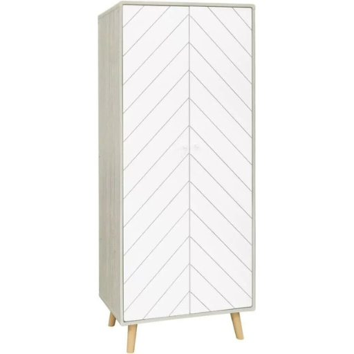 Dixie 2 Door Wardrobe Dusty Grey/White With Legs