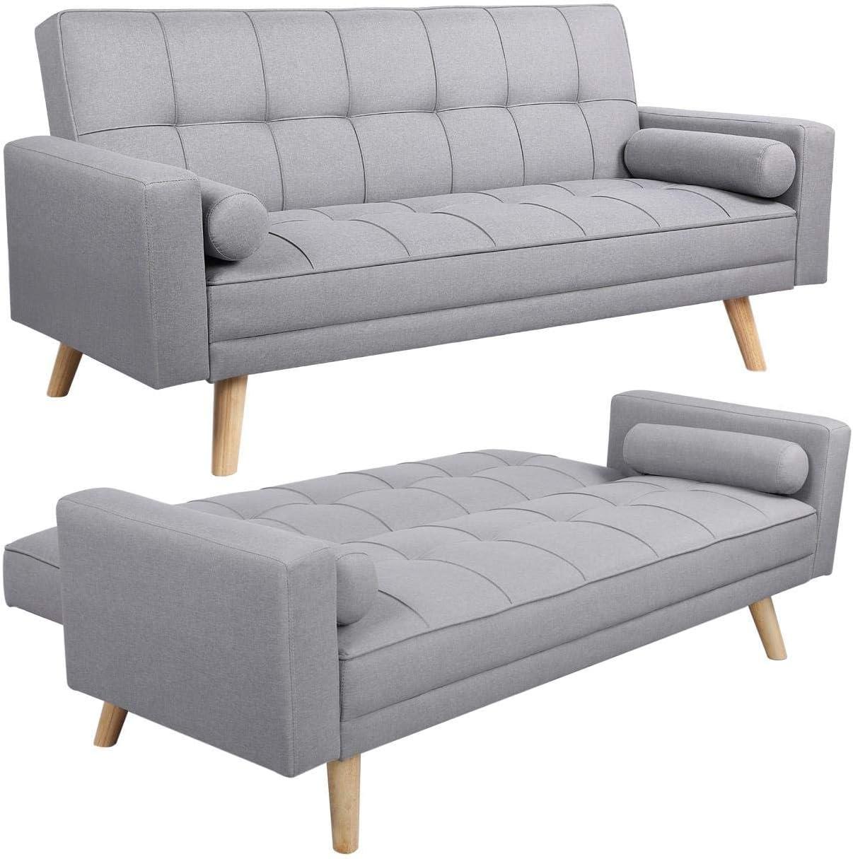 Fabric Upholstered Convertible Sofa Bed (See Description)