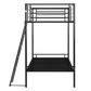 Brandon Black Metal Frame Bunk Bed Single 3ft with Ladder