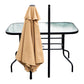 Beige 6 Seater Garden Set with Parasol & Table