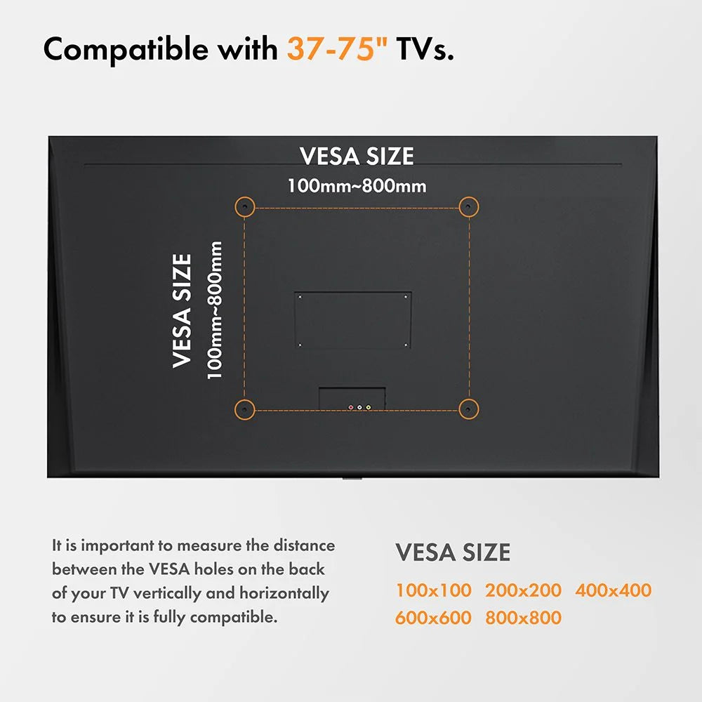 37-75 Inch Flat TV Wall Bracket Slim Mount Tilting Universal TV Stand