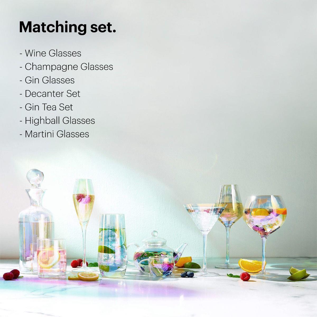 Set of 2 Iridescent Martini Glasses