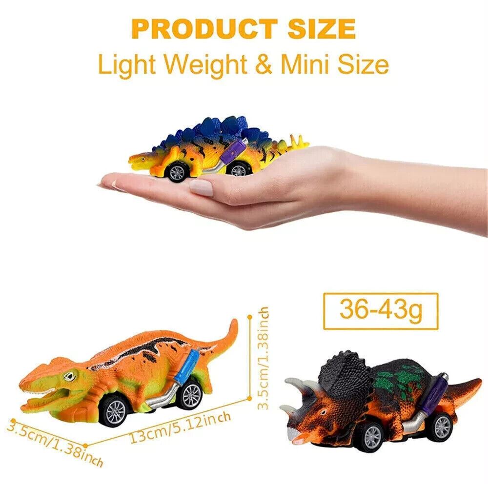 Racing Dinosaurs 6 Pc Racer Dino Car Pull Back Mini Figures Racing Dino's