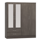 Nevada 4 Door 2 Drawer Mirrored Wardrobe