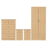 Nevada 2 Door 1 Drawer Wardrobe Bedroom Set