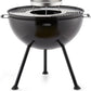 Tower 2 in 1 Black Sphere Fire Pit and BBQ Grill