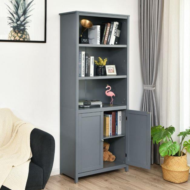 Grey 3 Tier Wooden Bookcase