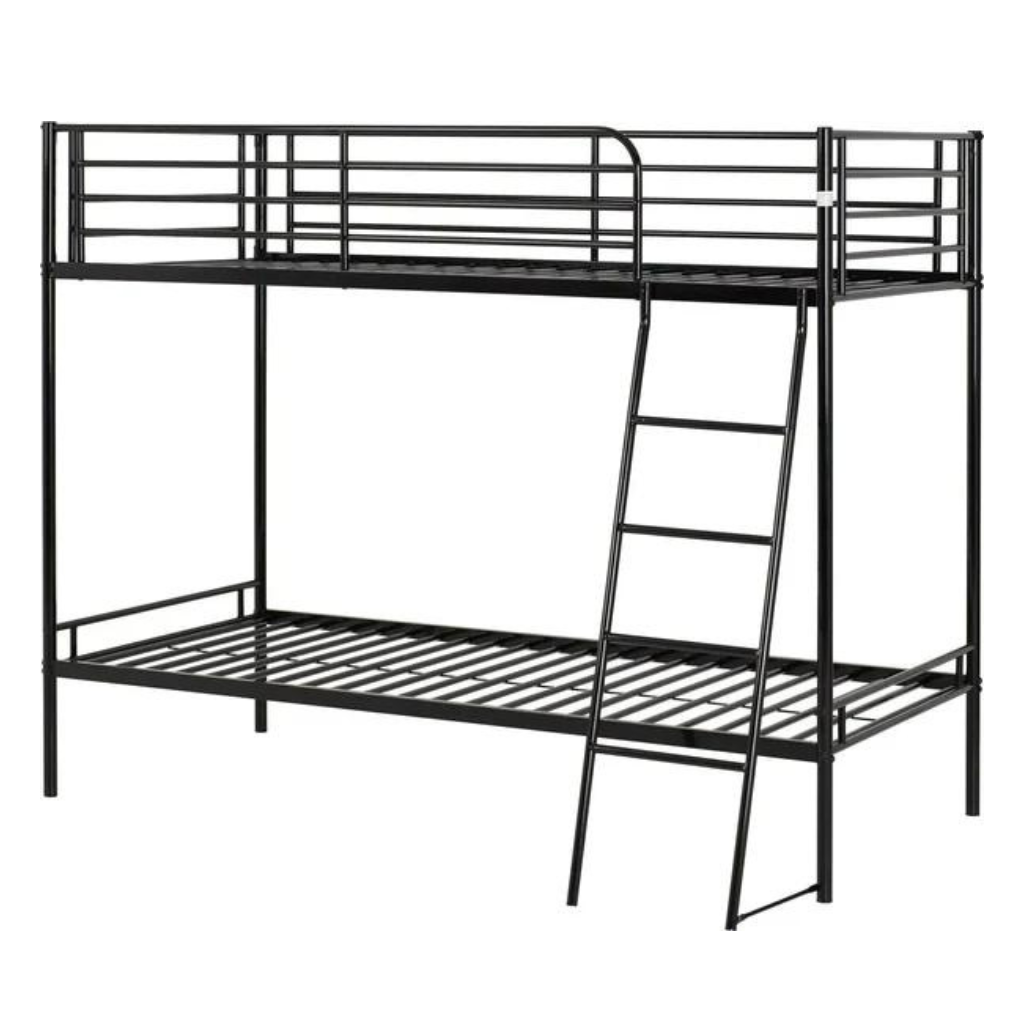 Brandon Black Metal Frame Bunk Bed Single 3ft with Ladder