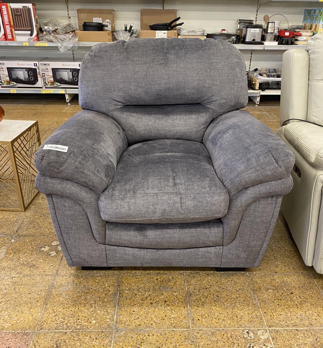Grey Soft Velvet Armchair