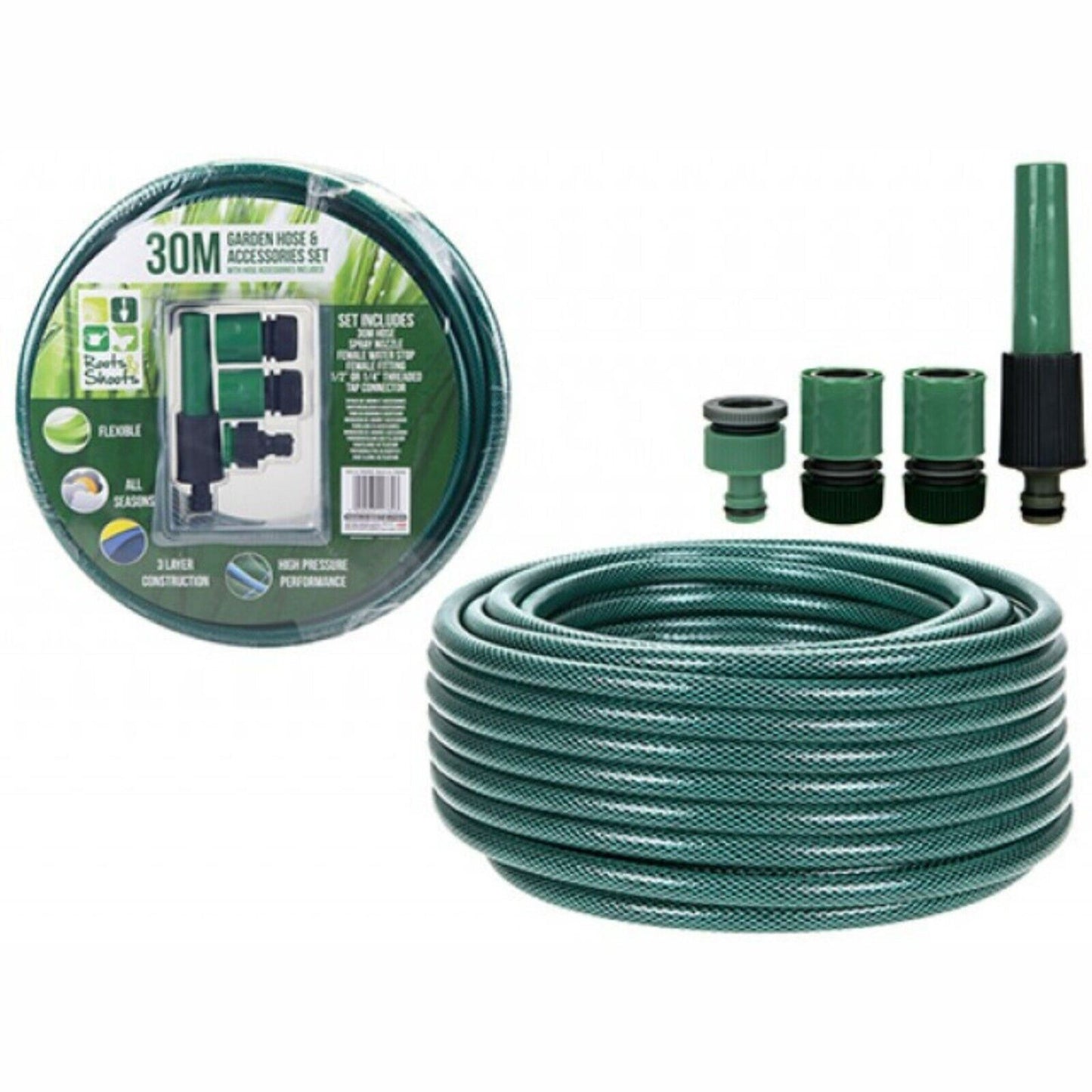 Garden Hose With Attachments Sprayer & Nozzle Set