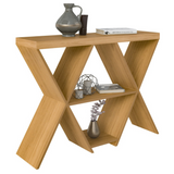 Naples Console Table Oak Effect Finish with Undershelves