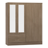 Nevada 4 Door 2 Drawer Mirrored Wardrobe