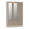 Nevada 3 Door 2 Drawer Mirrored Wardrobe