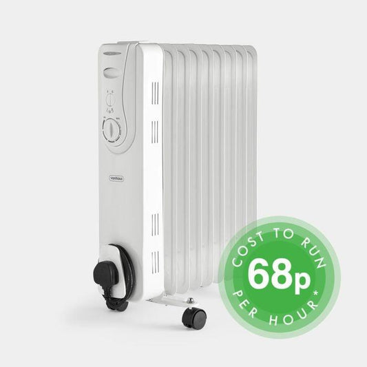 9 Fin 2000W Oil Filled Radiator - White