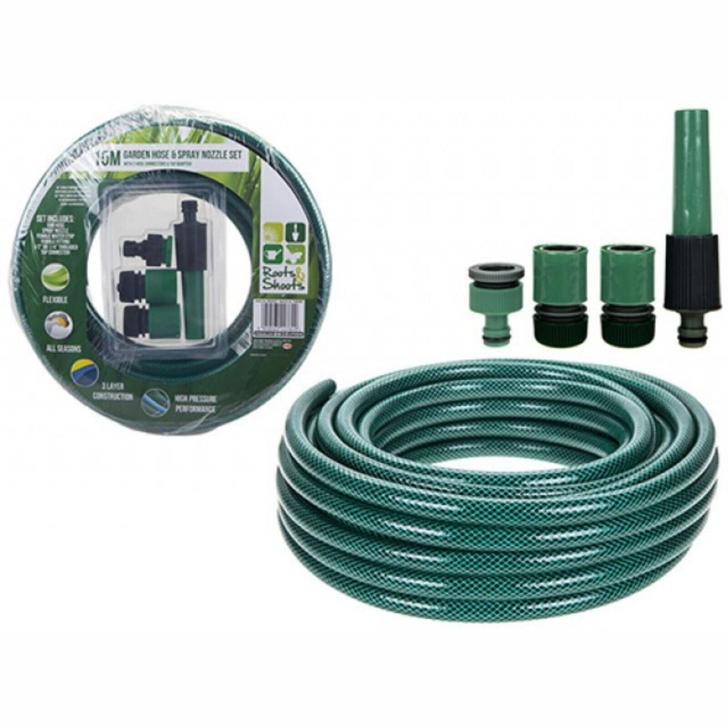 Garden Hose With Attachments Sprayer & Nozzle Set