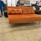 Double Orange Velvet Sofa Bed