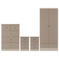 Nevada 2 Door 1 Drawer Wardrobe Bedroom Set