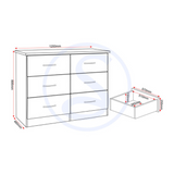 Nevada 6 Drawer Chest