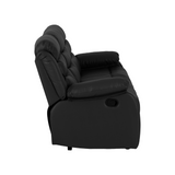 Roma 3+2 Recliner Sofa Suite Black Faux Leather