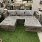 Grey Rattan Corner Sofa Set with Matching Extender Unit