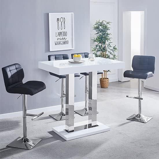 Caprice Grey & White High Gloss Bar Table