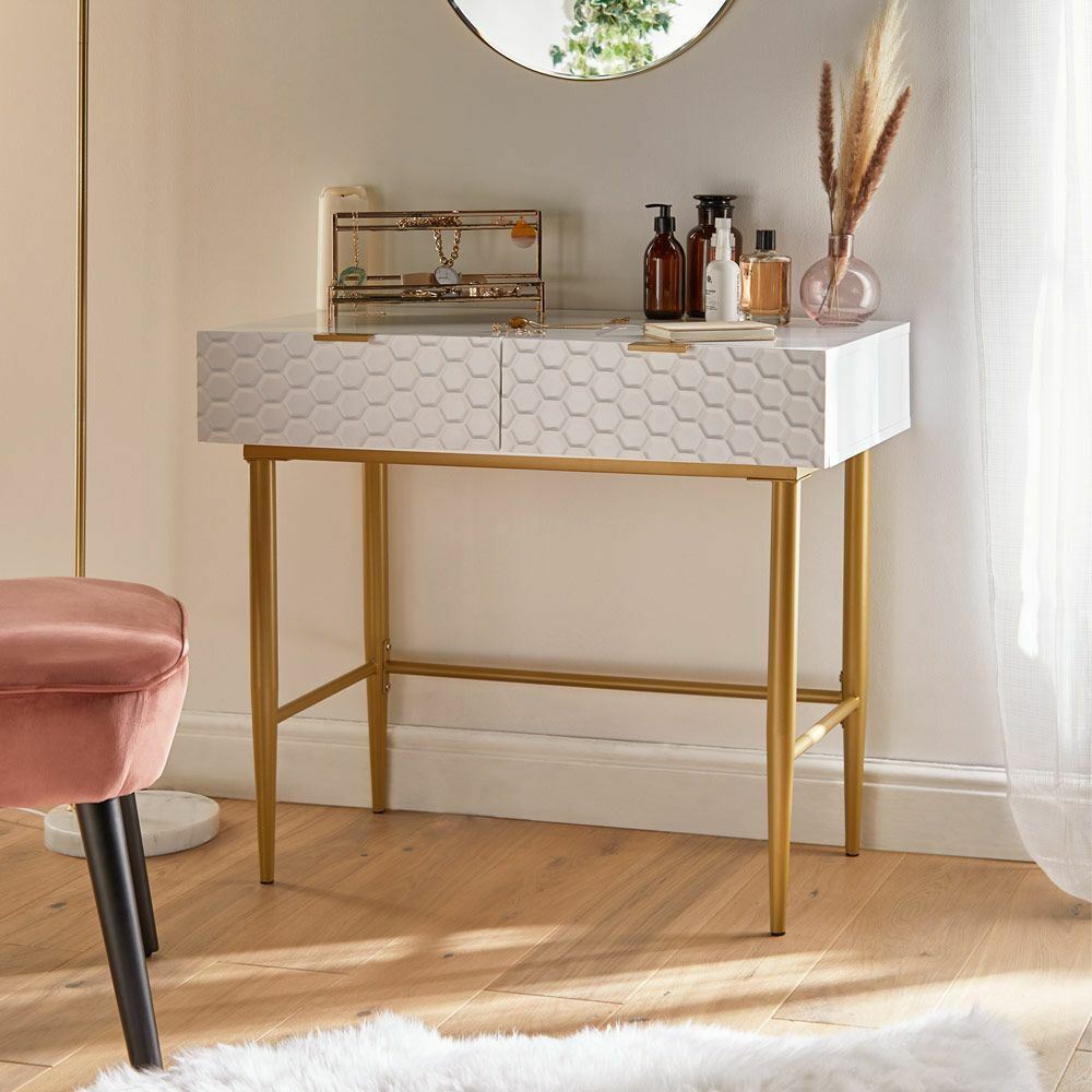 White and Gold Dressing Table