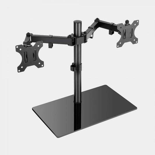 Dual Monitor Stand With Glass Base